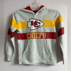 NFL Team Apparel KC Chiefs Pullover Hoodie, Youth Small, White/Red/Yellow